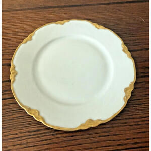 Hutschenreuther White And Gold China 6" Plate